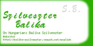 szilveszter balika business card